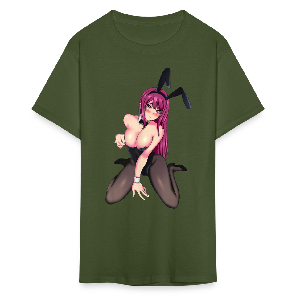 Perfect Pretty Playgirl Anime shirt Bunny Sexy Girl Ahegao Hentai Ecchi T-Shirt - military green