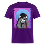 Sad Anime Emo Girl - Japanese Aesthetic Vaporwave Anime Otaku Sadness T-Shirt - purple