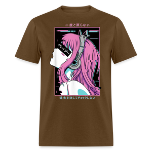Sexy Ecchi Girl shirt Vaporwave Crazy Waifu Lewd Anime Girl T-Shirt Size S-6XL - brown