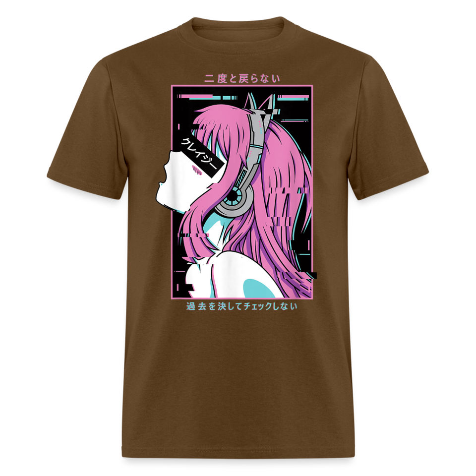 Sexy Ecchi Girl shirt Vaporwave Crazy Waifu Lewd Anime Girl T-Shirt Size S-6XL - brown