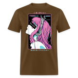 Sexy Ecchi Girl shirt Vaporwave Crazy Waifu Lewd Anime Girl T-Shirt Size S-6XL - brown