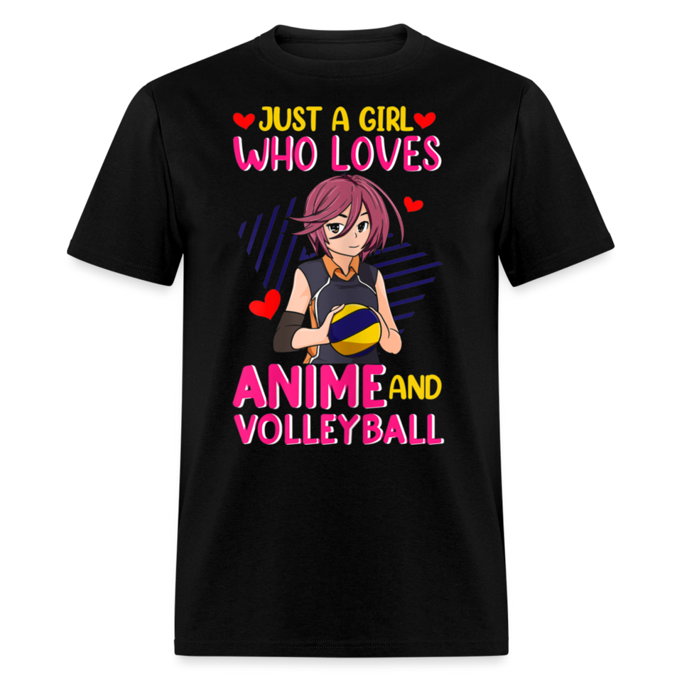 Just a Girl Who Loves Anime and VolleyBall shirt Cute Gift for Anime Fans TShirt - black