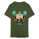 Enjoy Surfing Florida shirt Surfboard Surfing Ocean Sunset T-Shirt Size S-6XL - military green