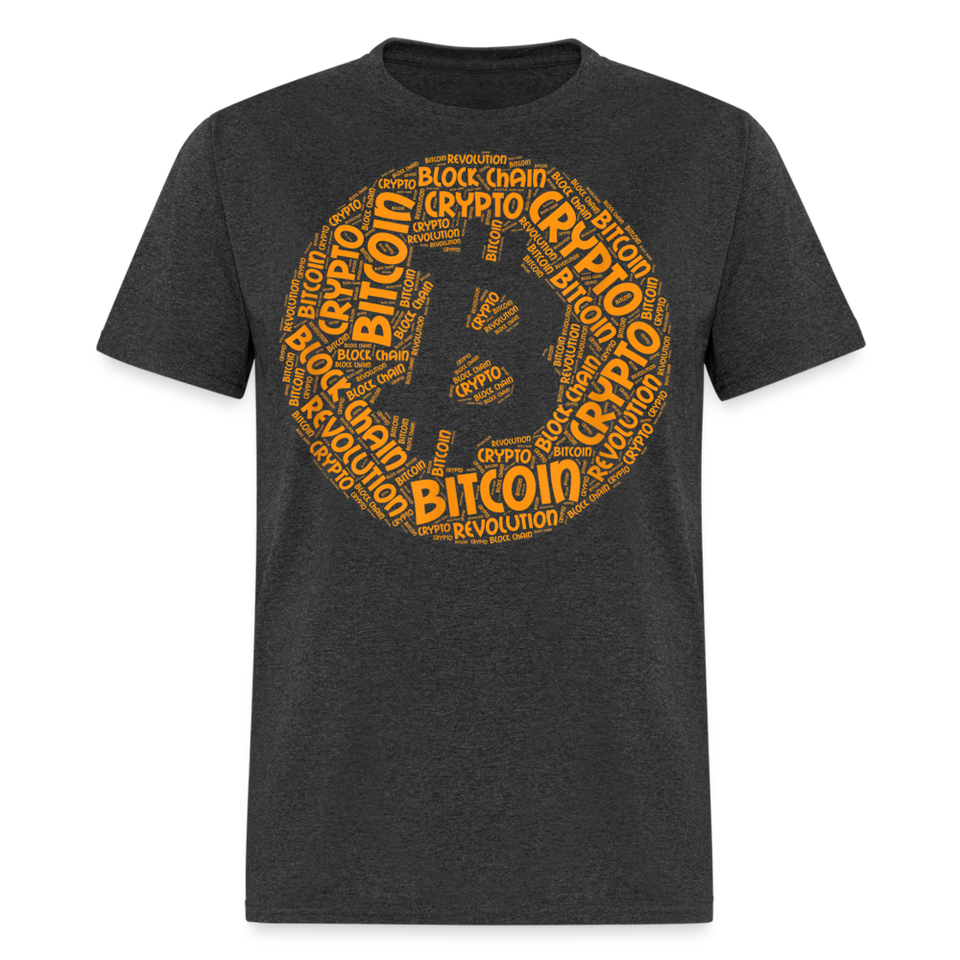 Bitcoin Crypto Revolution shirt Cryptocurrency BTC Block Chain TShirt Size S-6XL - heather black