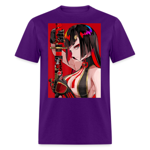 Anime Sexy Ecchi Girl shirt Samurai Waifu Japanese Aesthetic Otaku Kawaii TShirt - purple