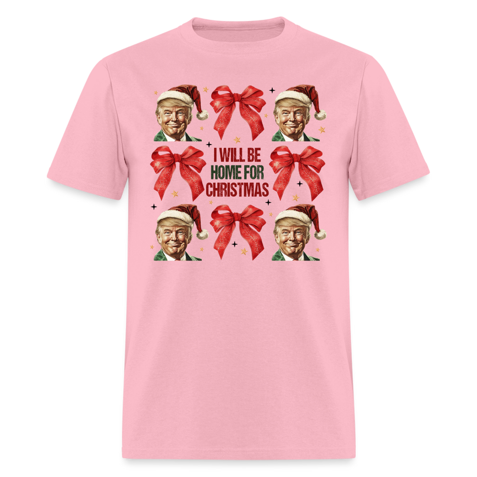 I will be home for Christmas shirt Trump Ugly Christmas T-shirt size S-6XL - pink