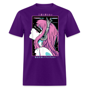 Sexy Ecchi Girl shirt Vaporwave Crazy Waifu Lewd Anime Girl T-Shirt Size S-6XL - purple
