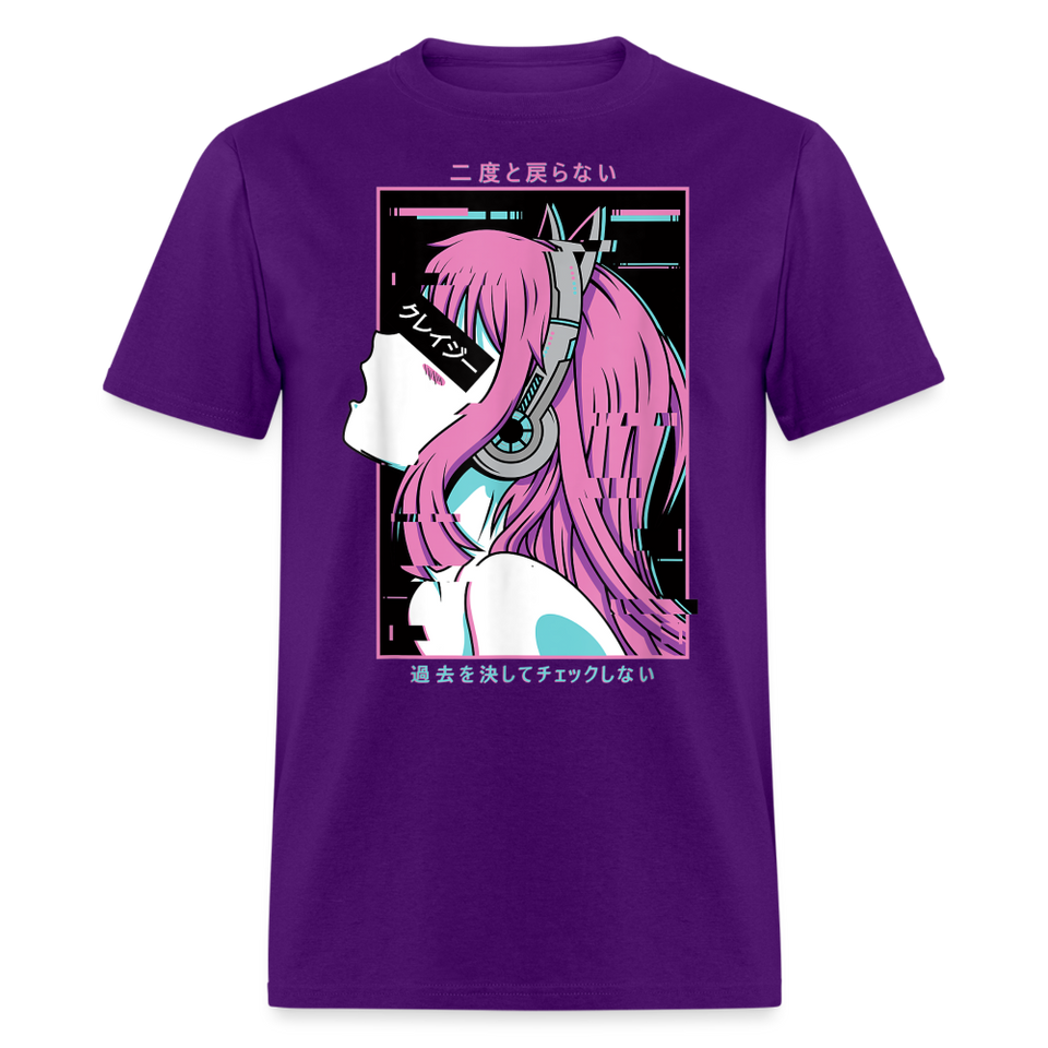Sexy Ecchi Girl shirt Vaporwave Crazy Waifu Lewd Anime Girl T-Shirt Size S-6XL - purple