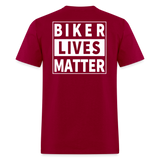 Biker Lives Matter Shirt Motorcycle Biker Rider t shirt S-6XL [Back Print Only] - dark red