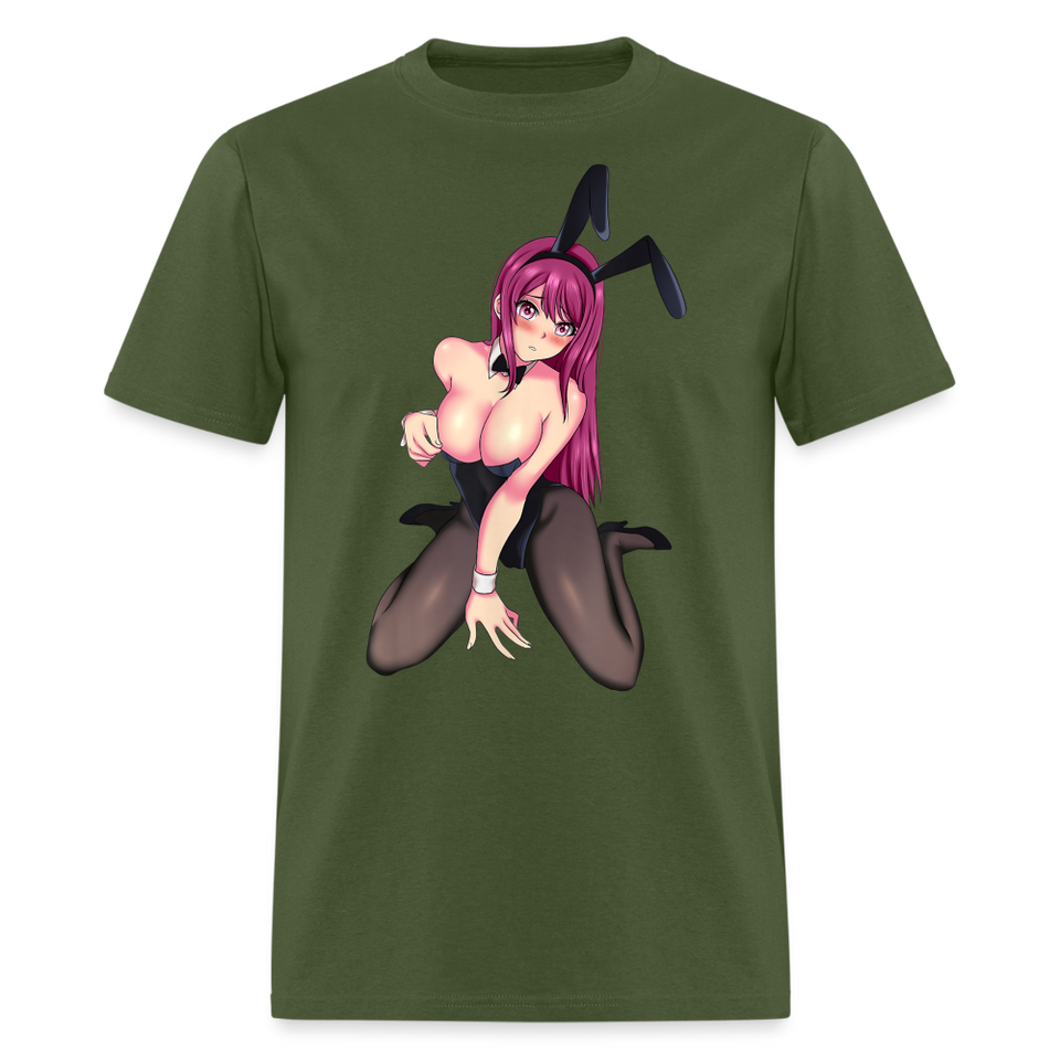 Perfect Pretty Playgirl Anime shirt Bunny Sexy Girl Ahegao Hentai Ecchi T-Shirt - military green