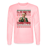 Trump Ugly Christmas Sweater I'll be home for Christmas Long Sleeve T-Shirt - pink
