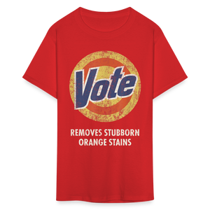 Anti-Trump Vote Shirt Removes Stubborn Orange Stains Funny Detergent T-Shirt - red