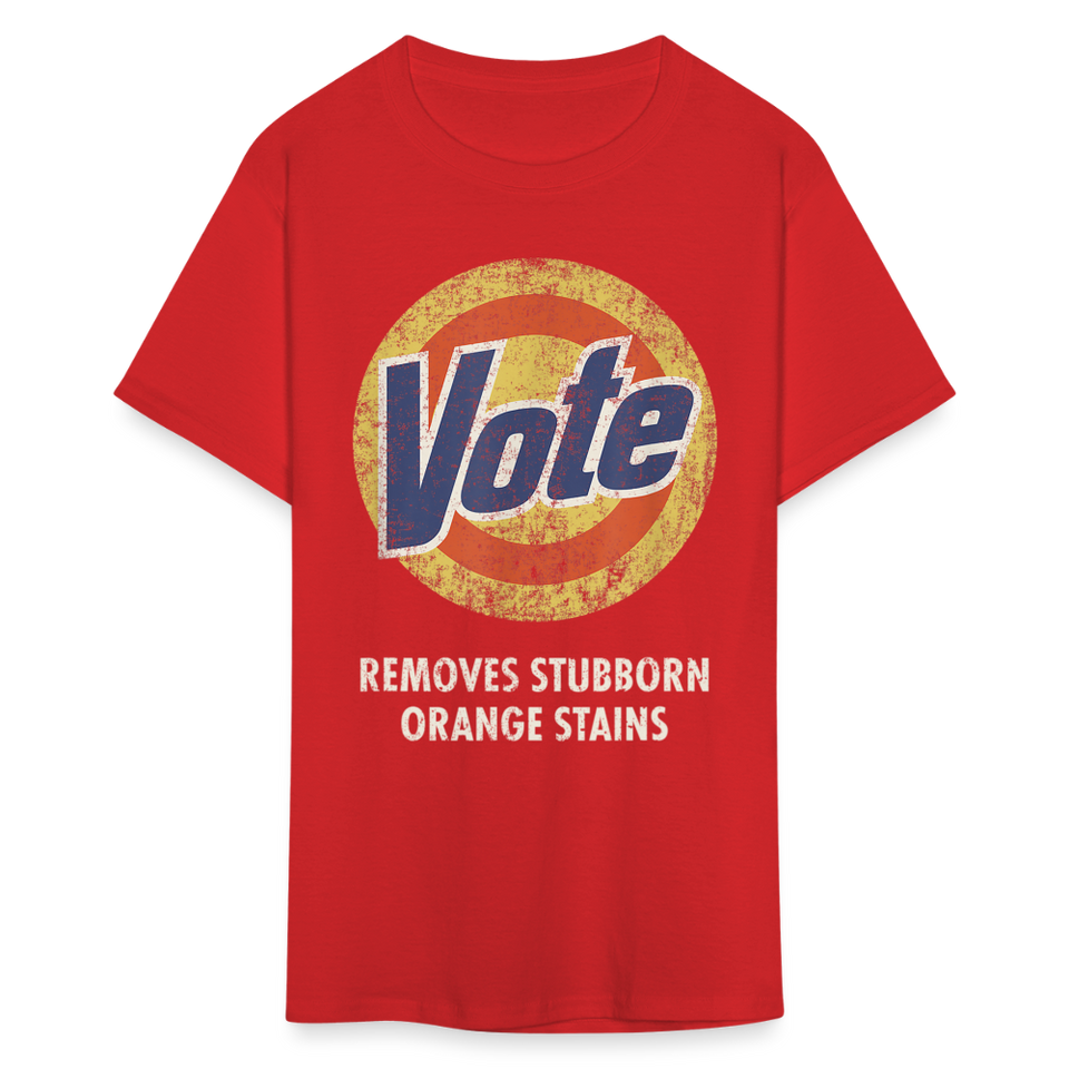 Anti-Trump Vote Shirt Removes Stubborn Orange Stains Funny Detergent T-Shirt - red