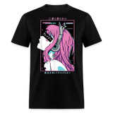 Sexy Ecchi Girl shirt Vaporwave Crazy Waifu Lewd Anime Girl T-Shirt Size S-6XL - black