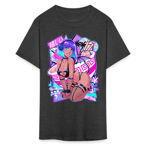 Pretty Anime Cute Demon shirt Sexy Devil Girl Ahegao Hentai Ecchi T-Shirt - heather black