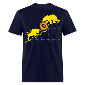 Bitcoin shirt BTC Hodlers Bull Run Fight Bear Market Crypto T-Shirt Size S-6XL - navy