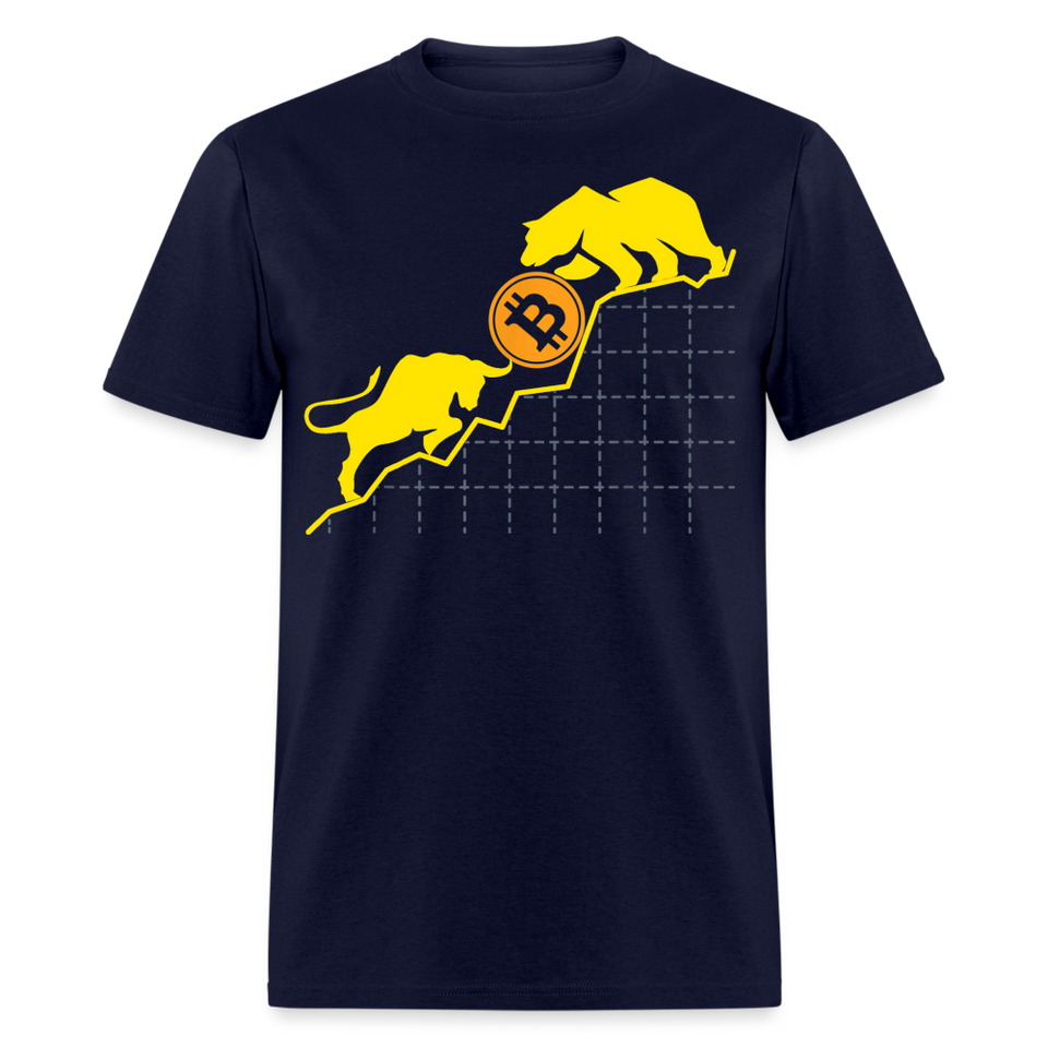 Bitcoin shirt BTC Hodlers Bull Run Fight Bear Market Crypto T-Shirt Size S-6XL - navy