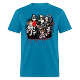 Horror Characters Friends Halloween Tee Shirt Scary Movie Horror Friends T-shirt - turquoise