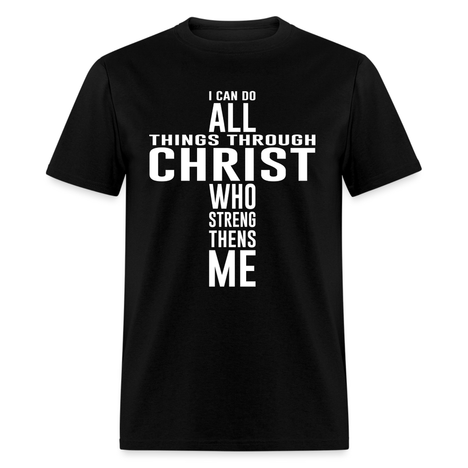 I can do all things through christ shirt Catholic Religious Lord Jesus T-Shirt - black