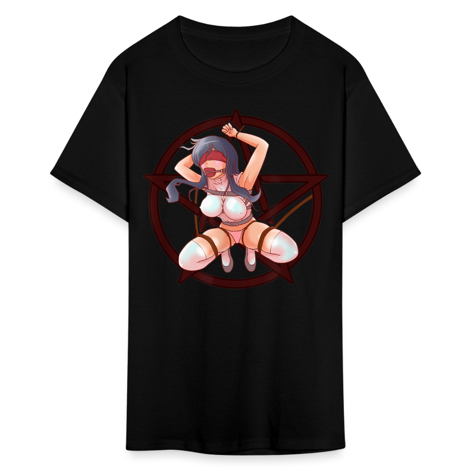 Anime Bondage BDSM shirt Manga Anime Waifu japanese Girl Ahegao T-Shirt - black