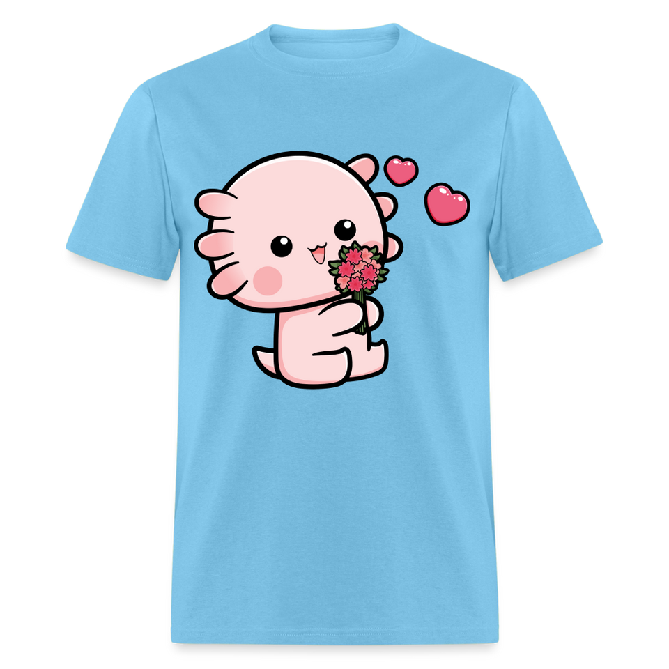 Cute Axolotl Lover Shirt Kawaii Pastel Goth Japan Anime Comic Lovely T-Shirt - aquatic blue