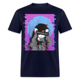 Sad Anime Emo Girl - Japanese Aesthetic Vaporwave Anime Otaku Sadness T-Shirt - navy