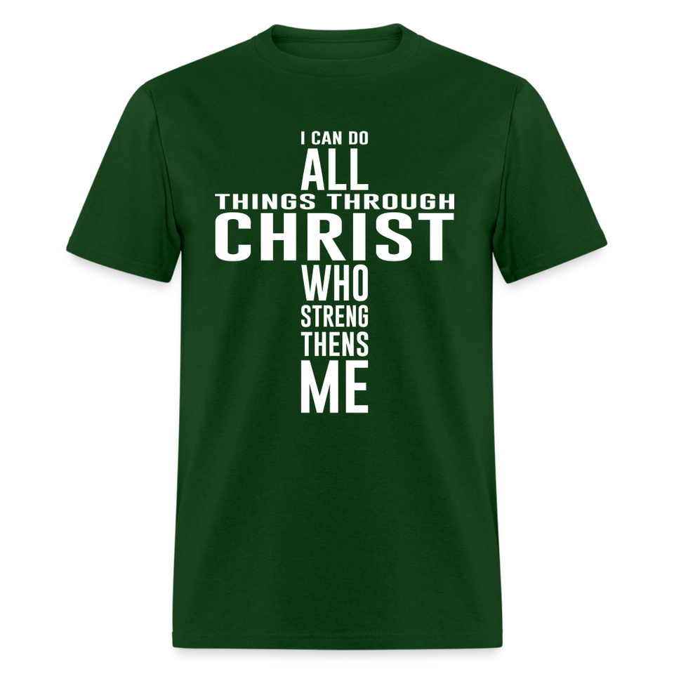I can do all things through christ shirt Catholic Religious Lord Jesus T-Shirt - forest green