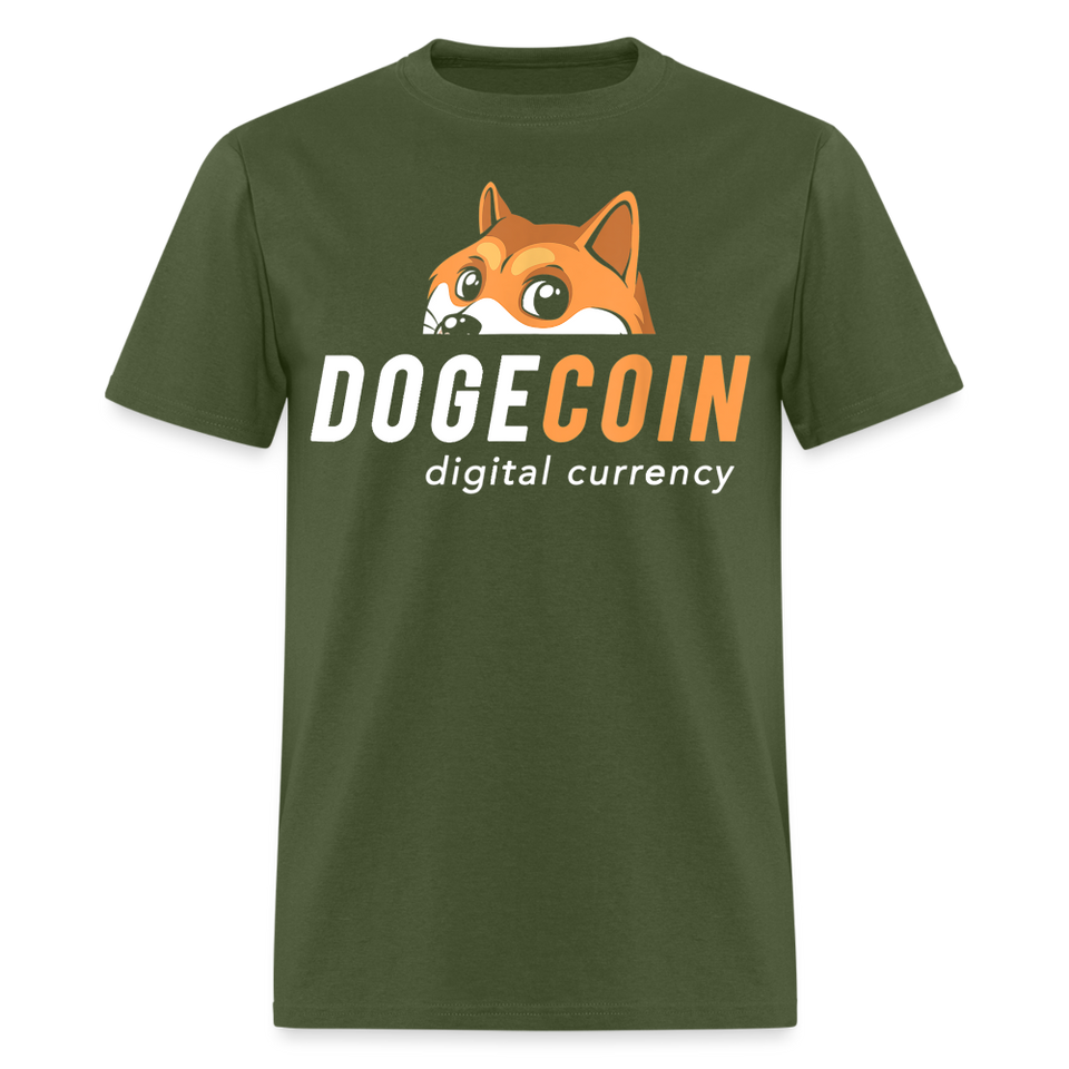 Dogecoin T Shirt Tee Wallstreetbets Doge Coin Crypto Bitcoin T-Shirt Size S-6XL - military green