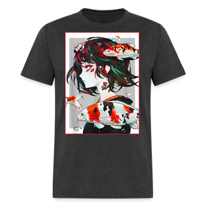 Anime Girl Cute Japanese Aesthetic shirt Anime Tee Otaku Fish Waifu Gift T-Shirt - heather black