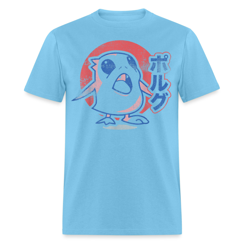 Cute Puffins shirt Anime Sea Bird Vintage T-Shirt size S-6XL - aquatic blue