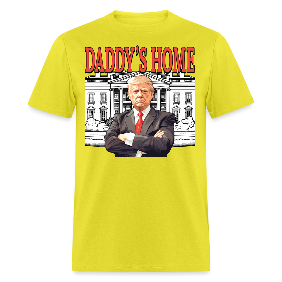 Funny Daddy's Home Trump Pink 2024 Take America Back 2024 T-Shirt - yellow