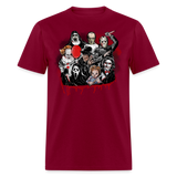 HORROR FRIENDS T-shirt Scary Movie Characters Halloween Adult Tee New - burgundy