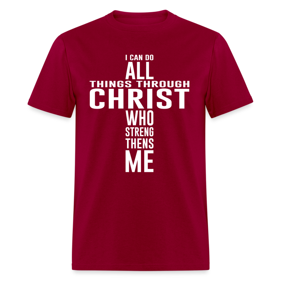I can do all things through christ shirt Catholic Religious Lord Jesus T-Shirt - dark red