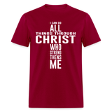 I can do all things through christ shirt Catholic Religious Lord Jesus T-Shirt - dark red