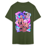 Pretty Anime Cute Demon shirt Sexy Devil Girl Ahegao Hentai Ecchi T-Shirt - military green