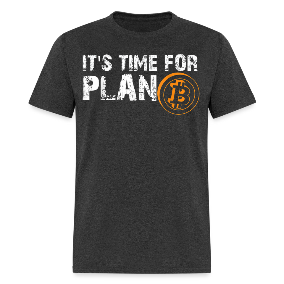 Bitcoin its time for plan B shirt Crypto Currency Traders T-Shirt Size S-6XL - heather black