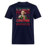 I'll be home for Christmas shirt Trump Ugly Christmas T-shirt size S-6XL - navy