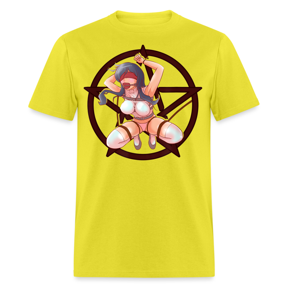Anime Bondage BDSM shirt Manga Anime Waifu japanese Girl Ahegao T-Shirt - yellow