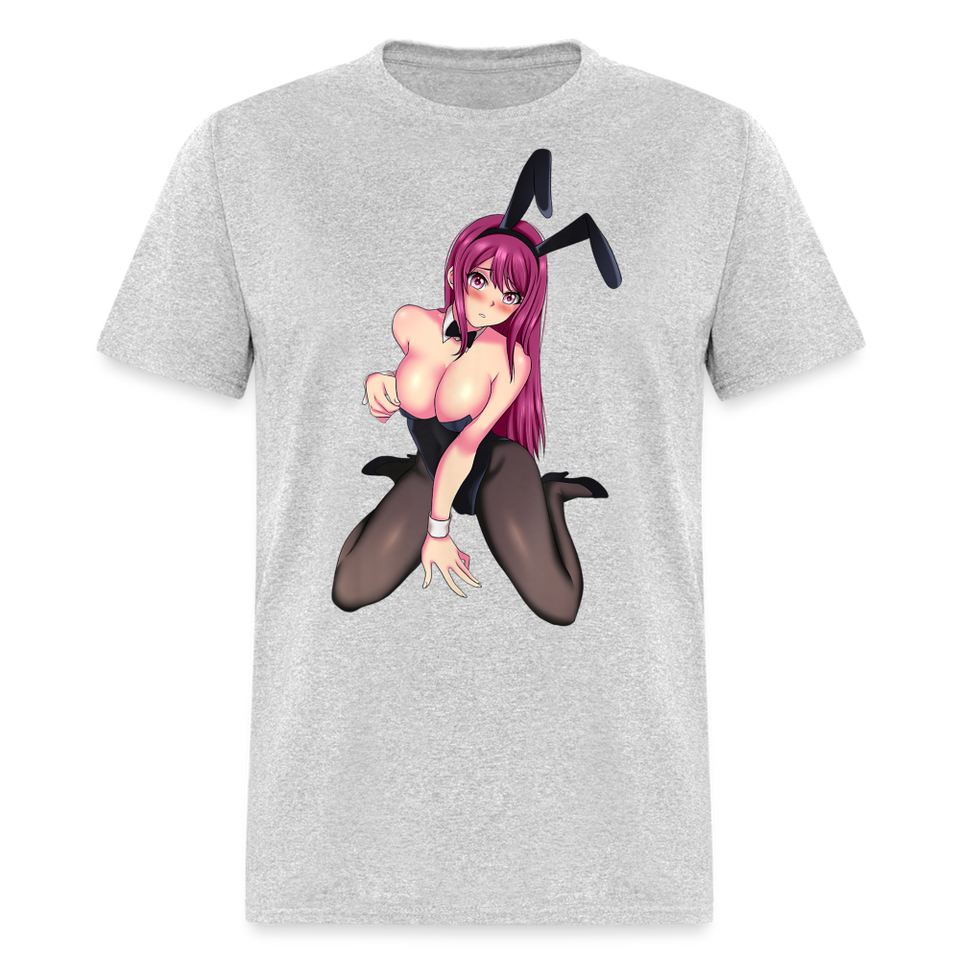 Perfect Pretty Playgirl Anime shirt Bunny Sexy Girl Ahegao Hentai Ecchi T-Shirt - heather gray
