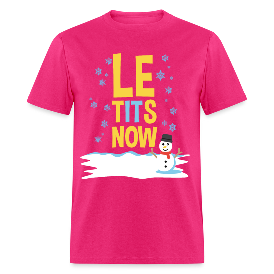 Le tItS now shirt Funny Ugly Christmas Party T shirt Xmas Humor T-shirt S-6XL - fuchsia