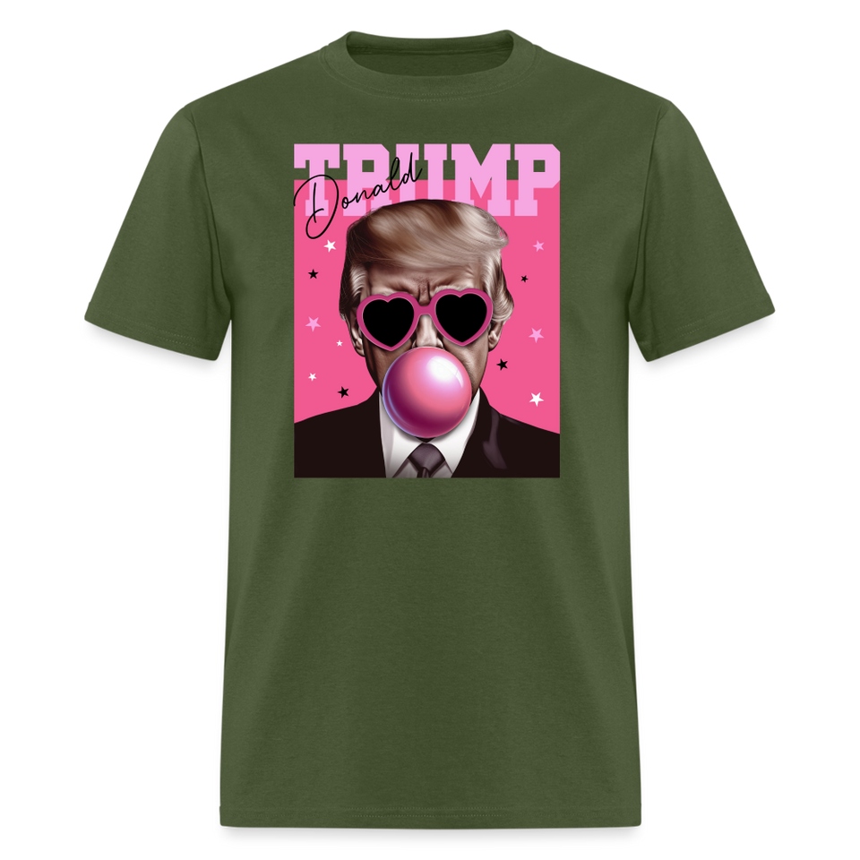 Trump Pink Bubblegum Funny T-Shirt - military green
