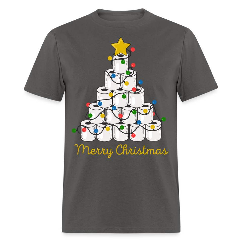 Funny Merry Quarantine Christmas Toilet Paper shirt Xmas Family T-Shirt - charcoal