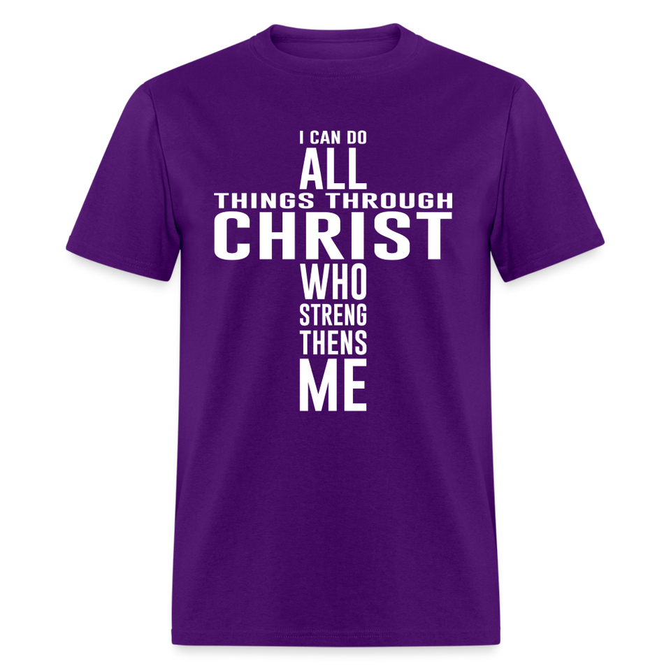 I can do all things through christ shirt Catholic Religious Lord Jesus T-Shirt - purple