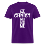 I can do all things through christ shirt Catholic Religious Lord Jesus T-Shirt - purple