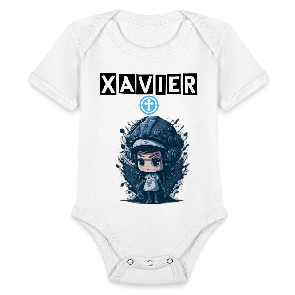 Baby Xavier Organic Short Sleeve Baby Bodysuit [Onesies] - white