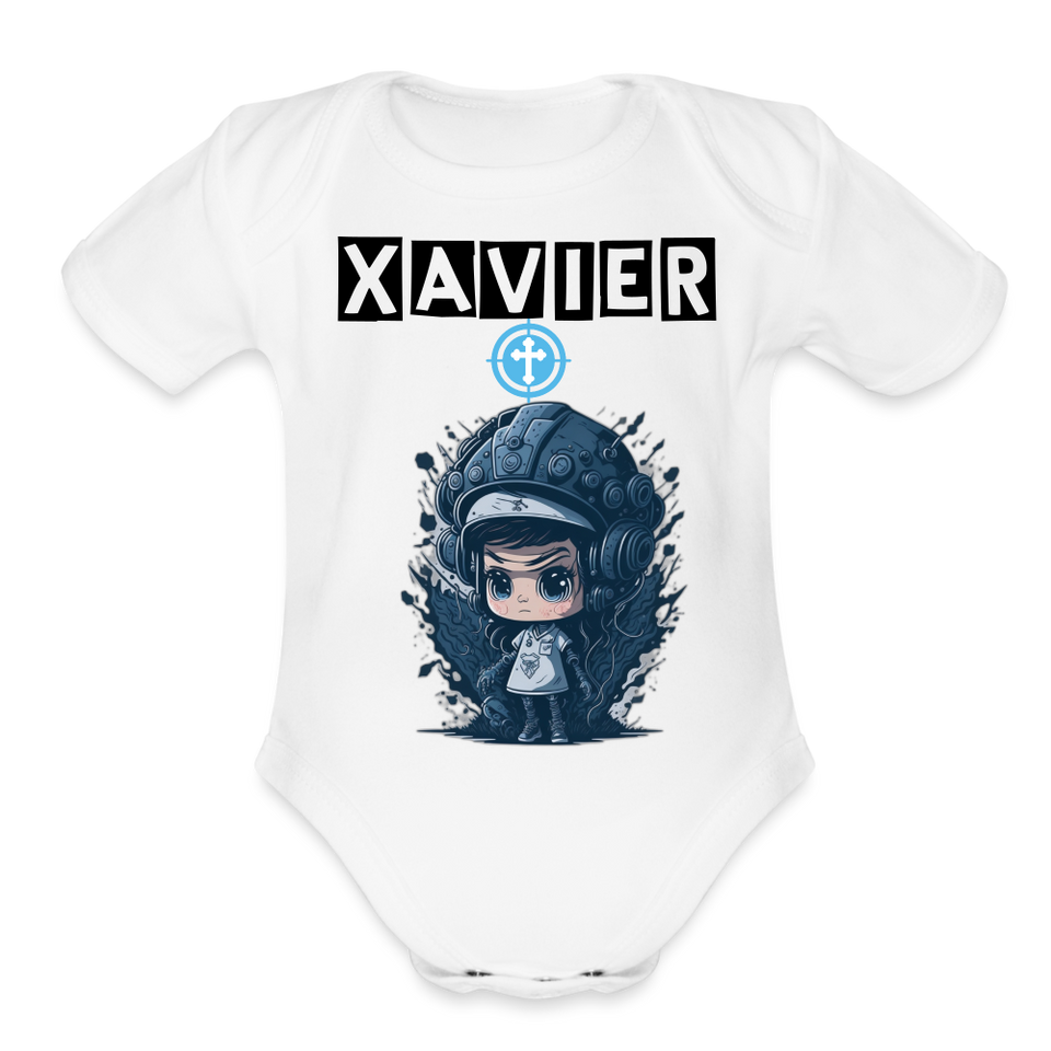 Baby Xavier Organic Short Sleeve Baby Bodysuit [Onesies] - white
