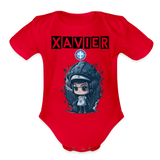 Baby Xavier Organic Short Sleeve Baby Bodysuit [Onesies] - red