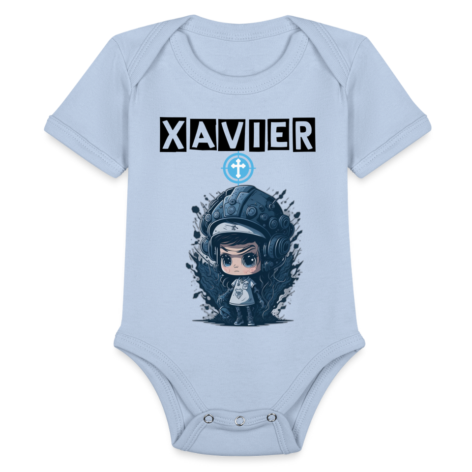 Baby Xavier Organic Short Sleeve Baby Bodysuit [Onesies] - sky