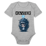 Baby Xavier Organic Short Sleeve Baby Bodysuit [Onesies] - heather grey