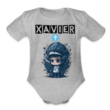 Baby Xavier Organic Short Sleeve Baby Bodysuit [Onesies] - heather grey